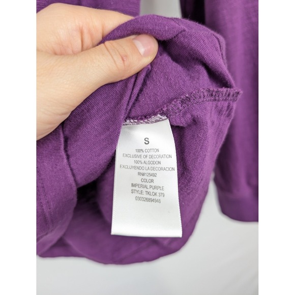 Tartan & Blu Russell Simmons Mens Long Sleeve V Neck T Shirt Purple S Y2K Preppy - Picture 8 of 9